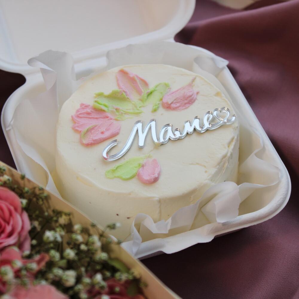 Бенто-торт с надписью маме