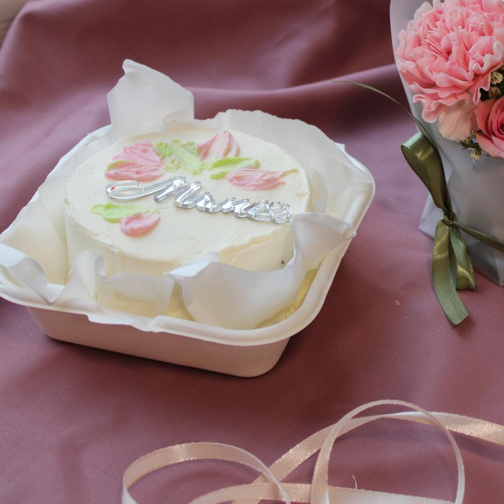 Бенто-торт с надписью маме