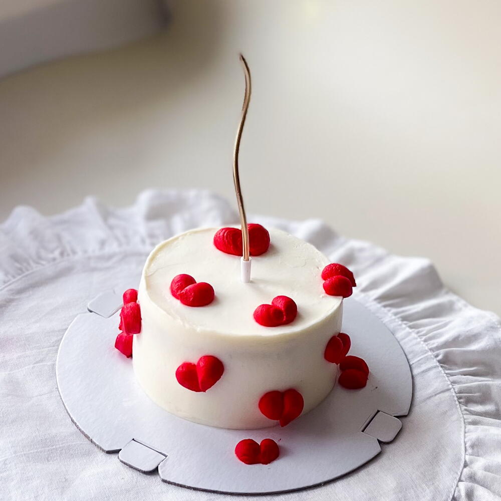 Бенто торт с объемными сердечками♥️/сладкая валентинка к 14 февраля/дари эмоции