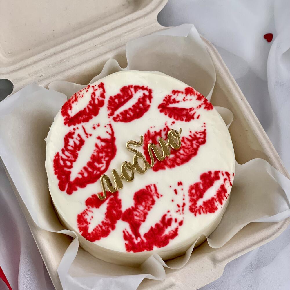 Бенто-торт с поцелуями для девушки , парня , мужа , жены