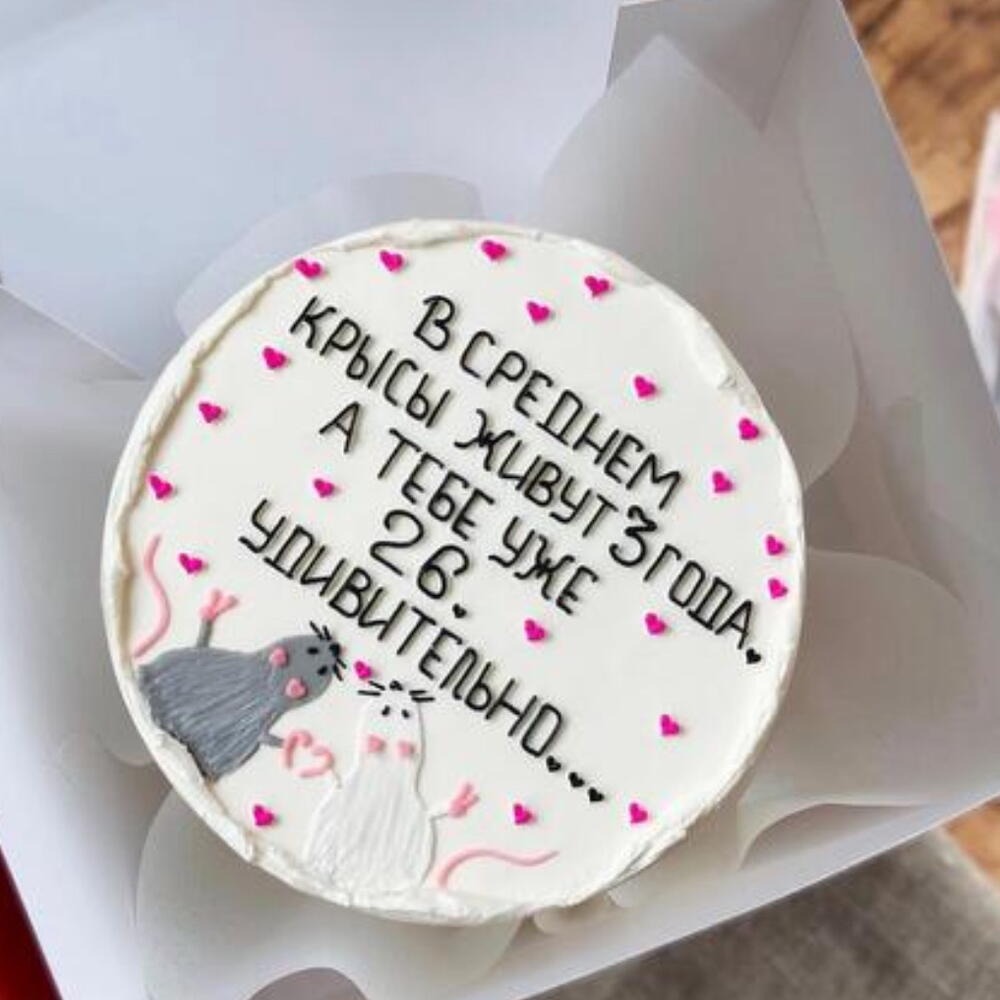 Бенто Торт с прикольной надписью на день рождения