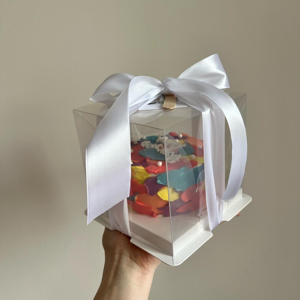 Бенто торт с разноцветными мазками