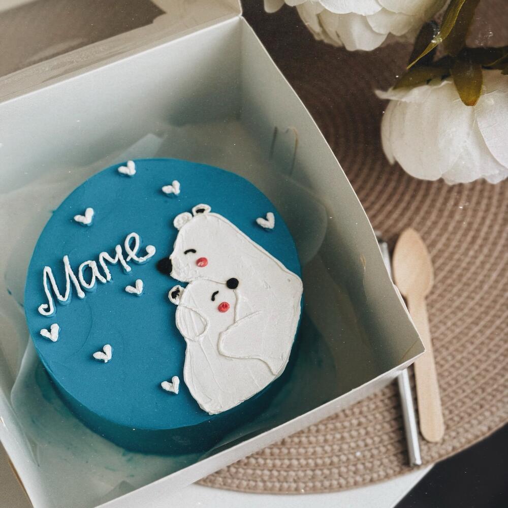 Бенто торт с рисунком «Маме»