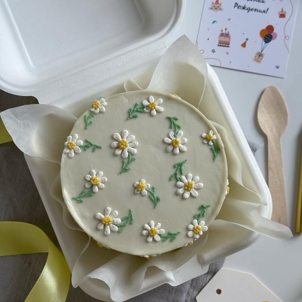 Бенто торт с ромашками в подарок девушке, жене, подруге,сестре