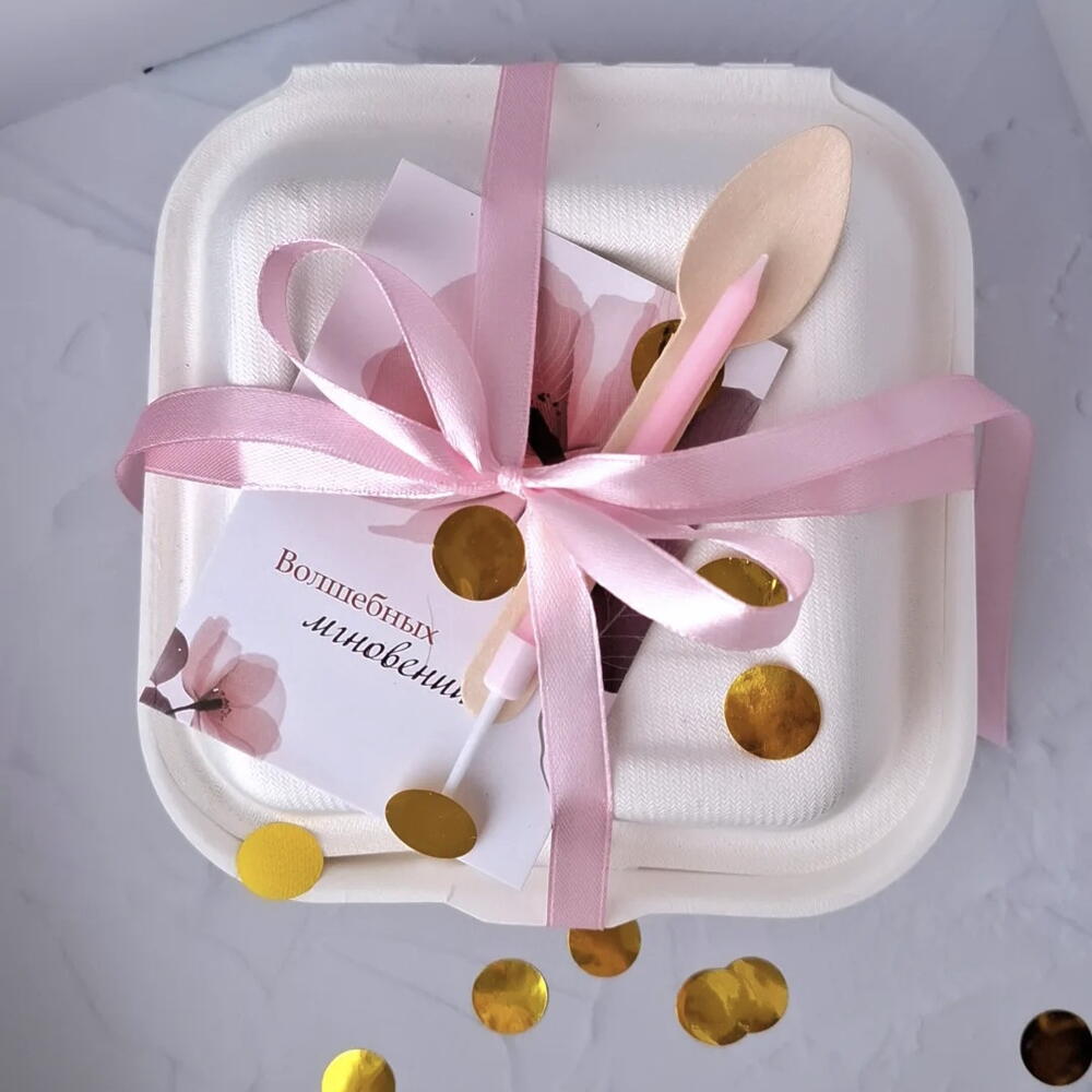 Бенто-торт с рюшами и топером маме на день рождения