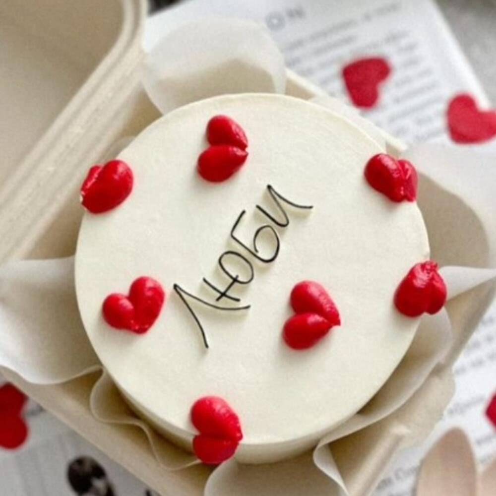 Бенто торт с сердечками 14 февраля