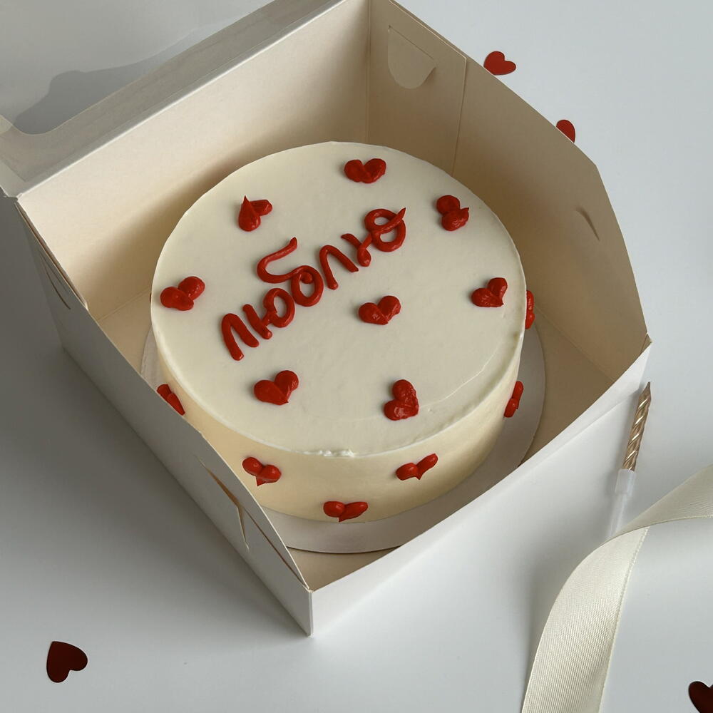 Бенто-торт с сердечками в подарок девушке, парню