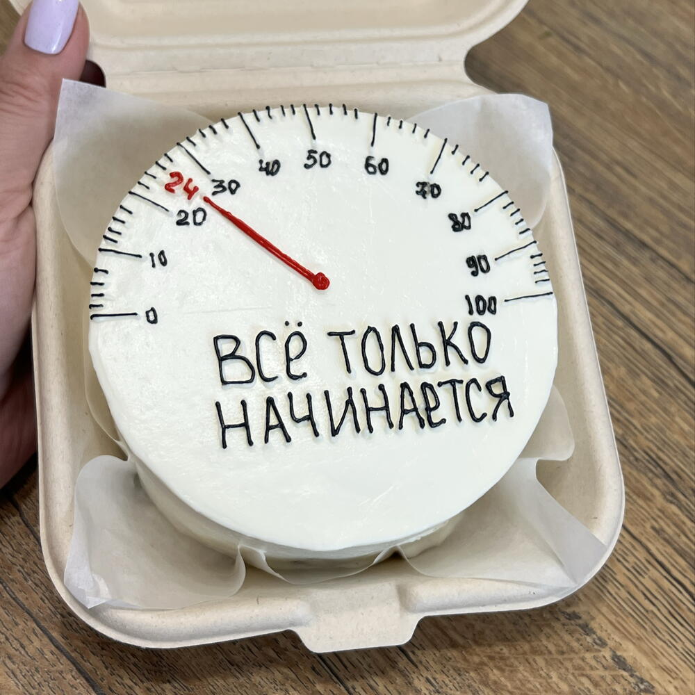 Бенто торт с спидометром «все только начинается» для друга, мужа, папы, брата