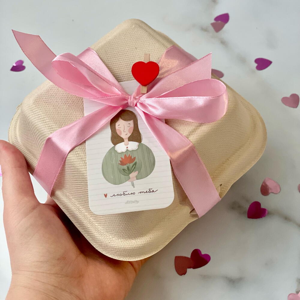 Бенто-торт с топпером "amour" для девушки , парня , жены , мужа