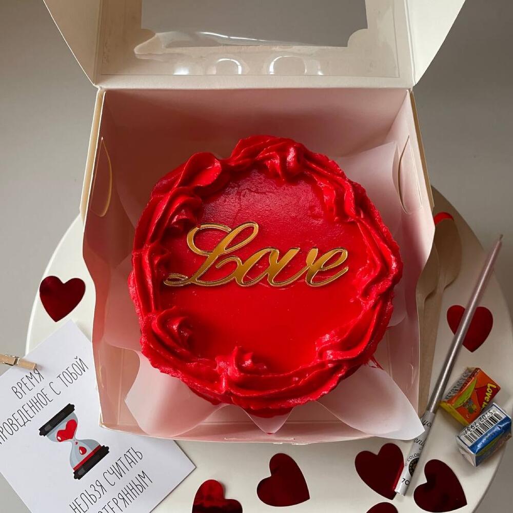 Бенто торт с топпером лове