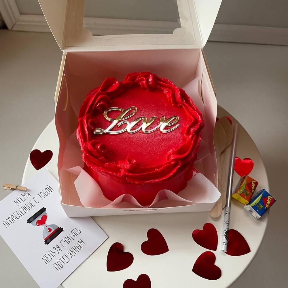 Бенто торт с топпером лове