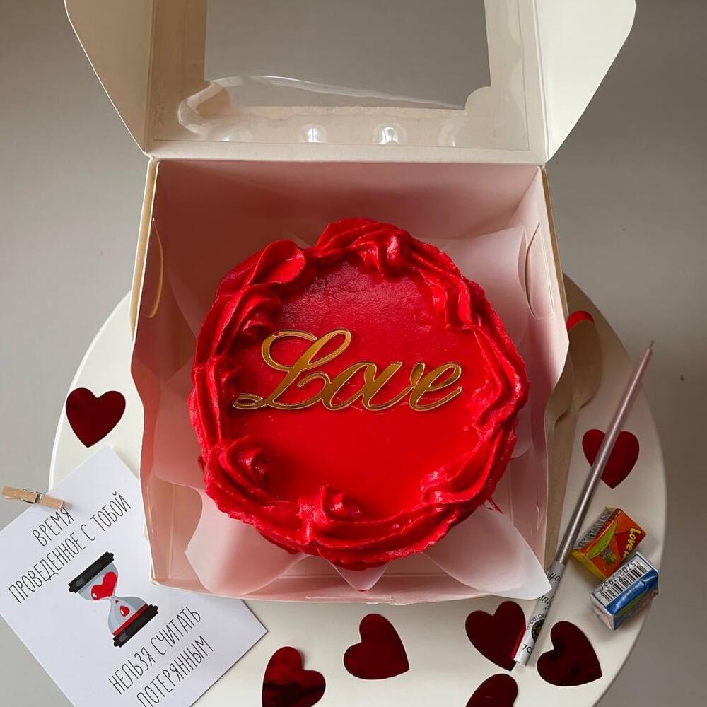 Бенто торт с топпером лове