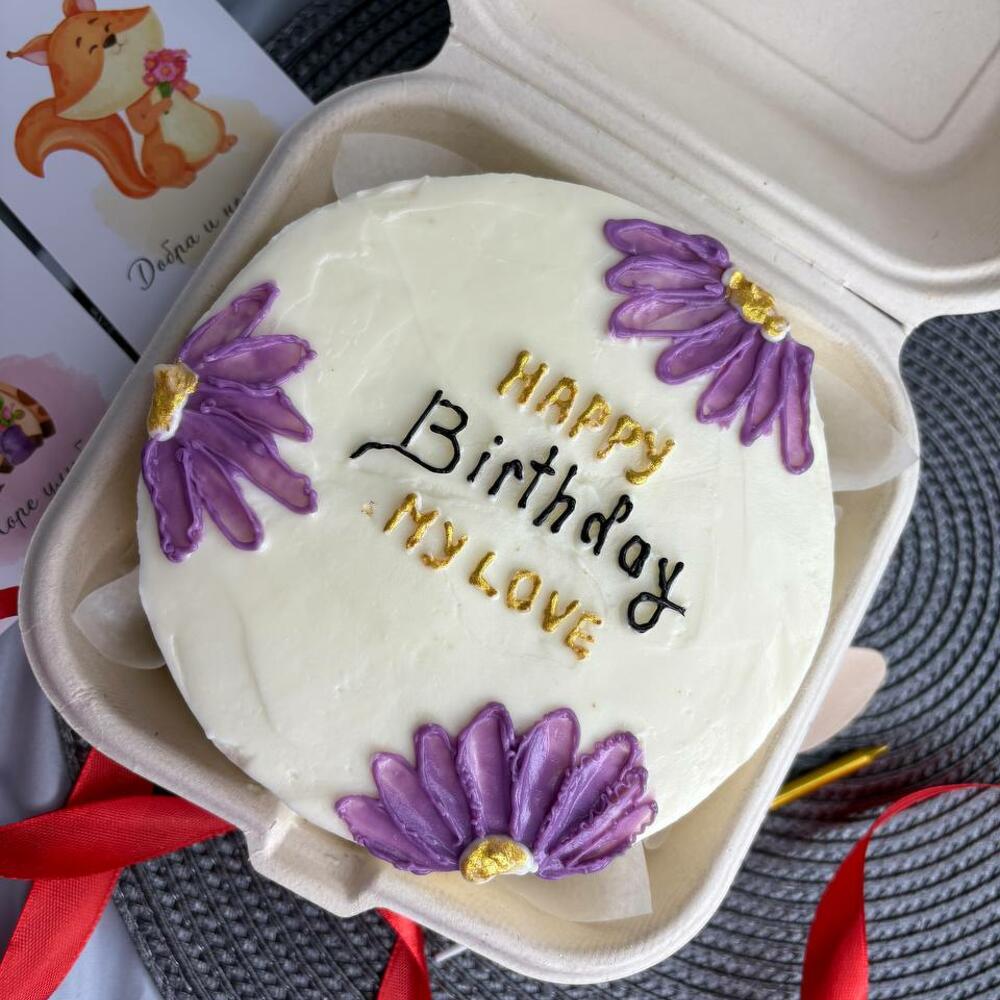 Бенто торт с цветами как из пинтерест