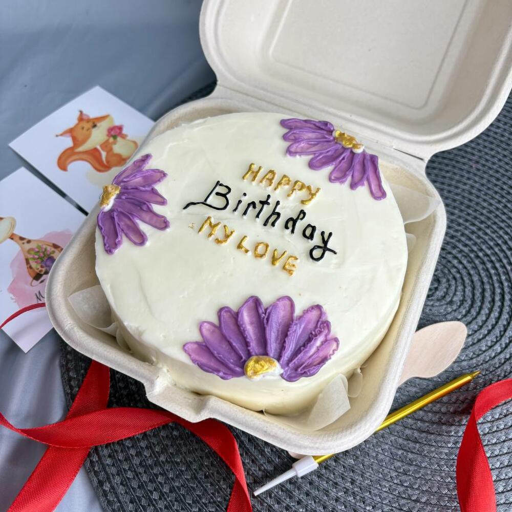 Бенто торт с цветами как из пинтерест