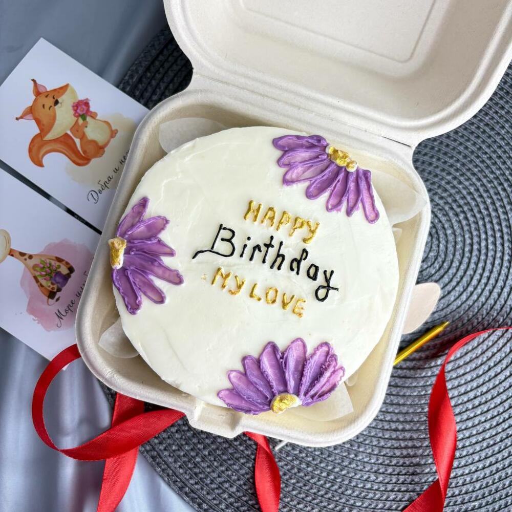 Бенто торт с цветами как из пинтерест