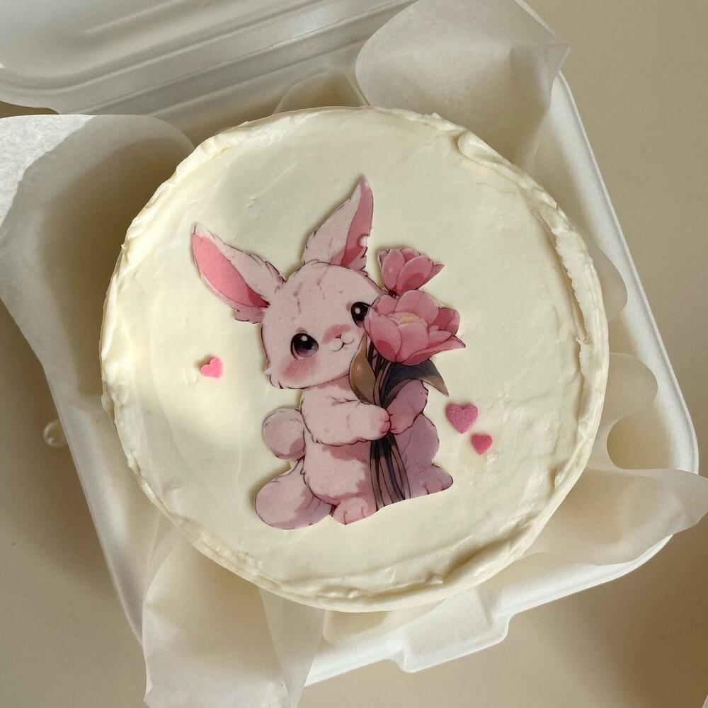 Бенто-торт с зайкой для сестры, маы, дочери (можно добавить небольшую надпись)м