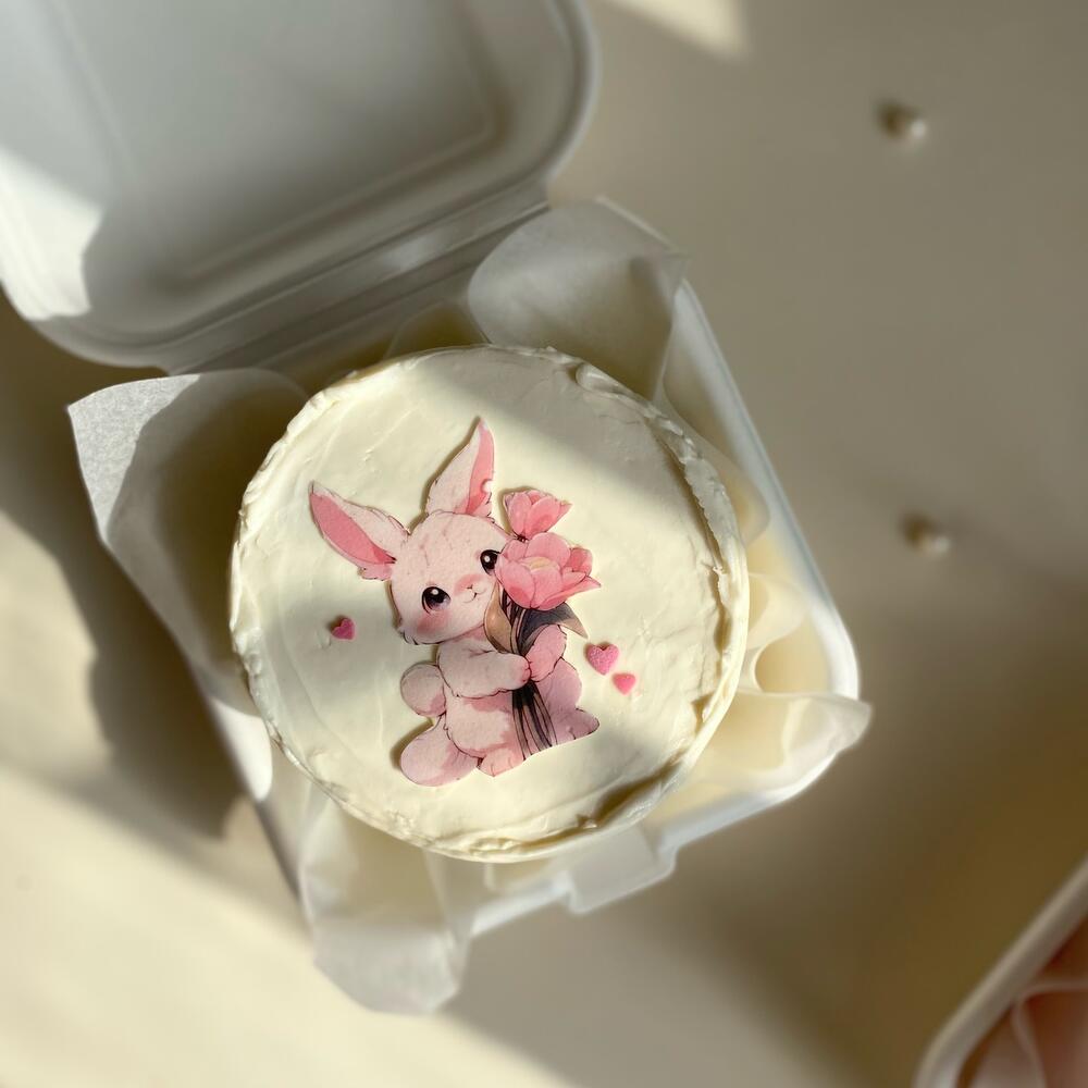 Бенто-торт с зайкой для сестры, маы, дочери (можно добавить небольшую надпись)м