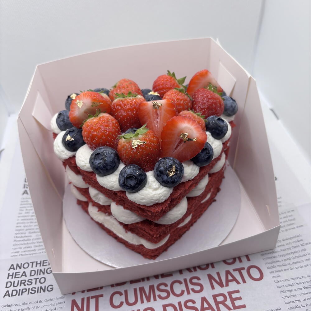 Бенто торт сердце красный бархат