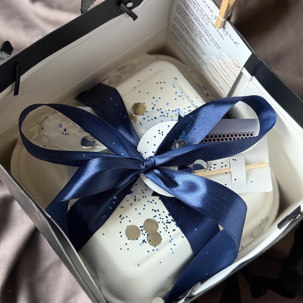 Бенто торт синий happy birthday (пп бенто торты/классические бенто торты)