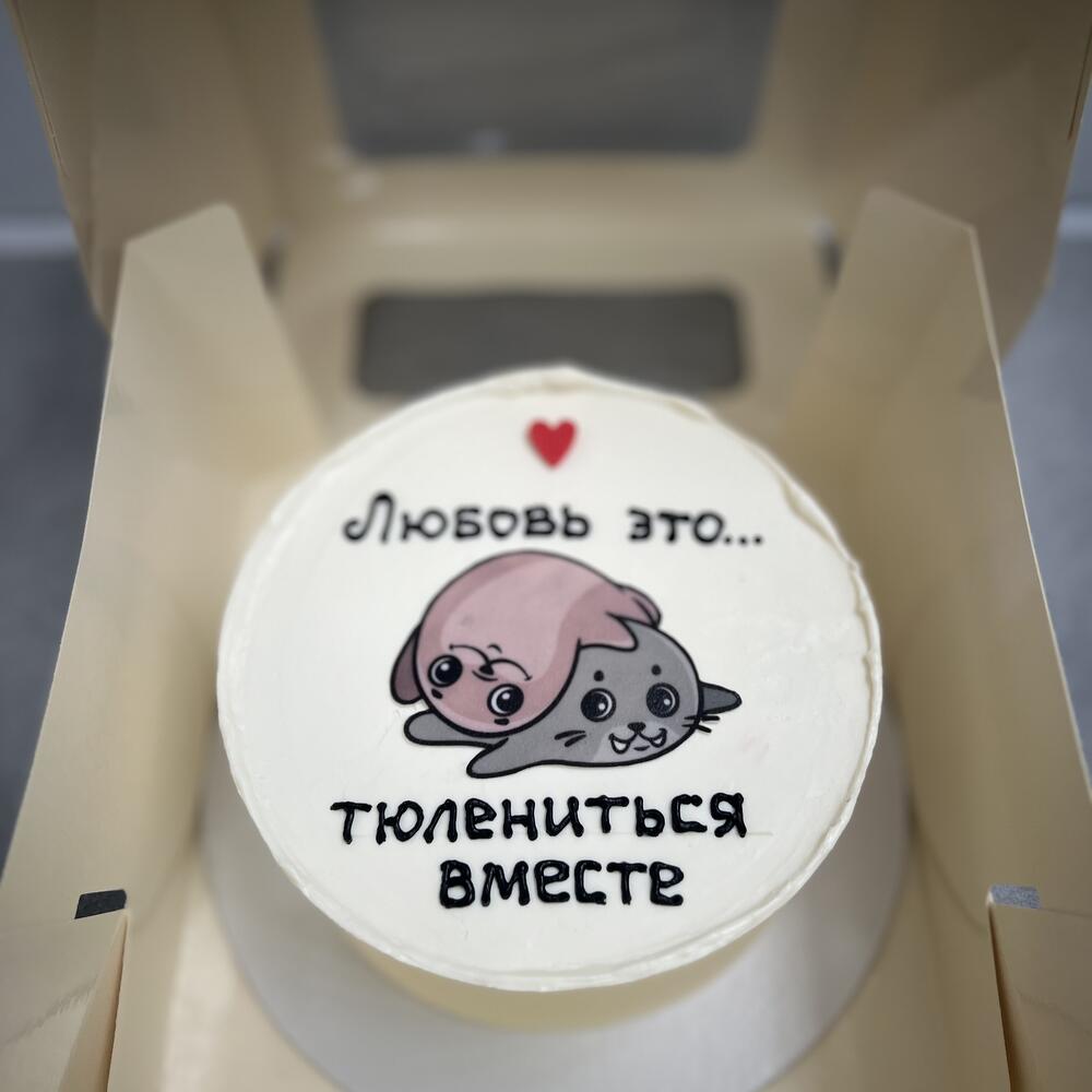 Бенто торт тюлени на 14 февраля