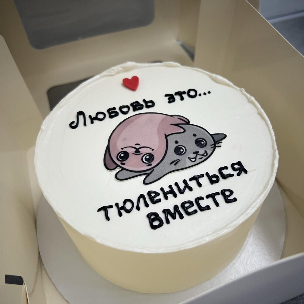Бенто торт тюлени на 14 февраля