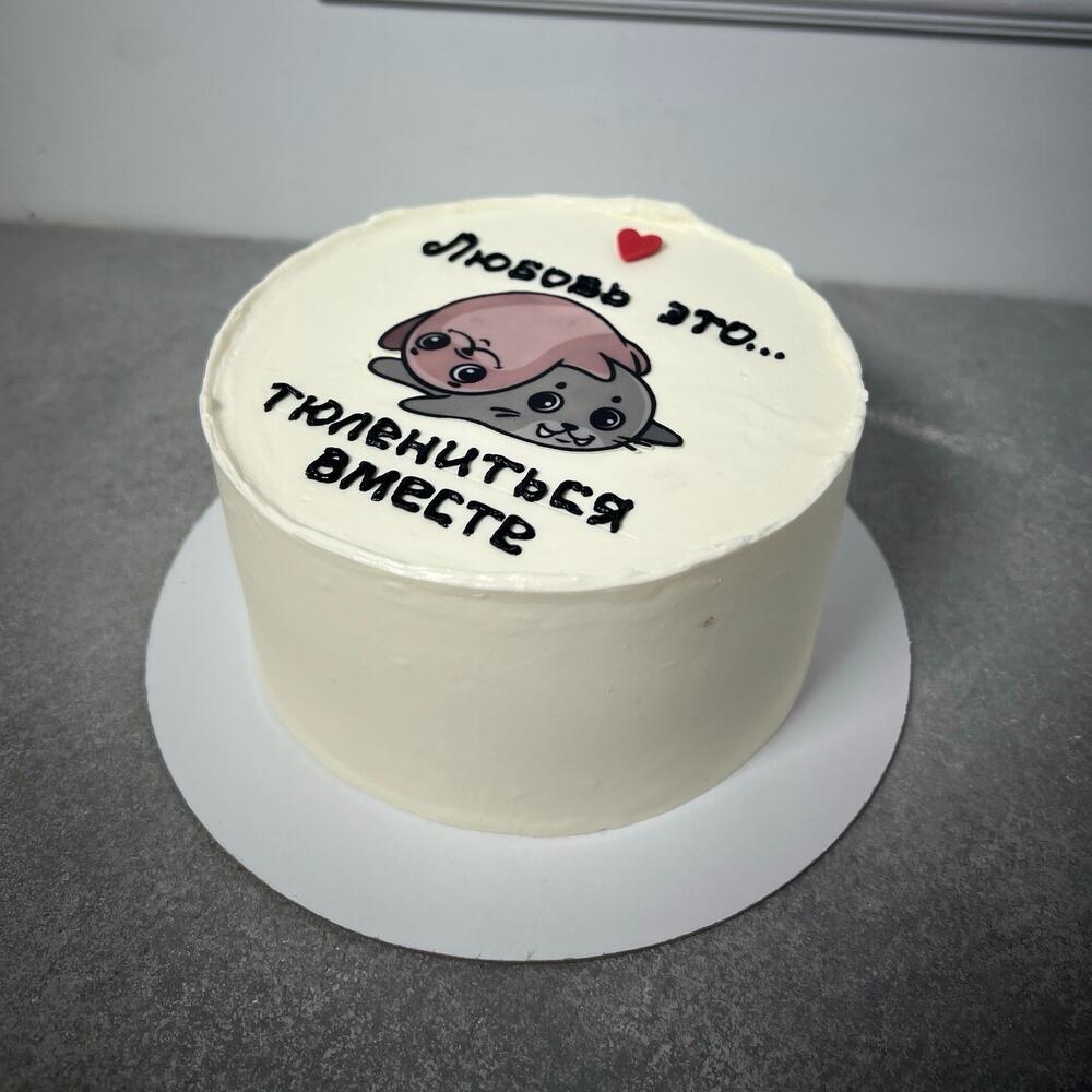 Бенто торт тюлени на 14 февраля