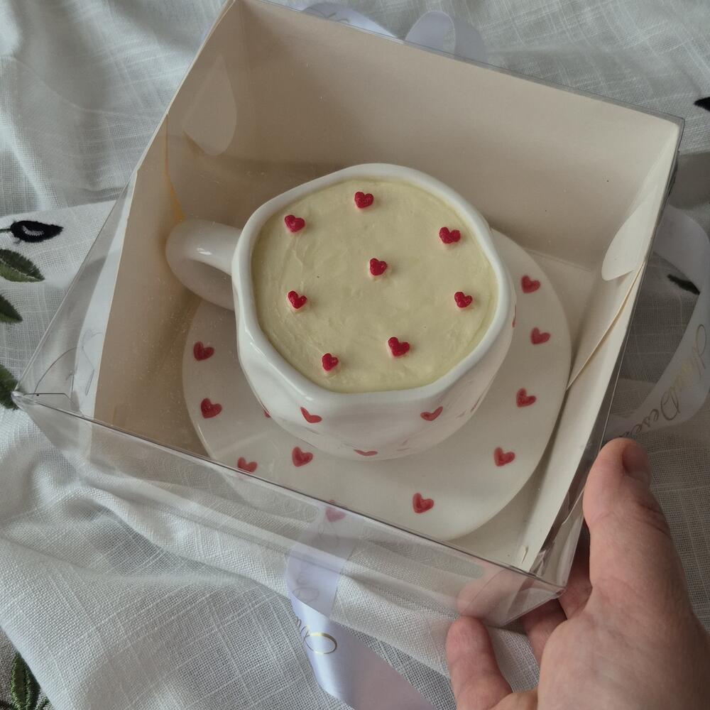Бенто-торт в чашке/бенто чайная пара /торт в чашке/ в подарок на день влюбленных 14 февраля