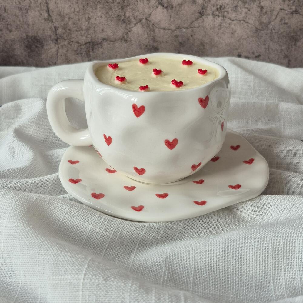 Бенто-торт в чашке/бенто чайная пара /торт в чашке/ в подарок на день влюбленных 14 февраля