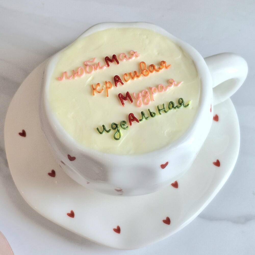 Бенто торт в кружке, в чашке, в чайной паре маме на день Матери