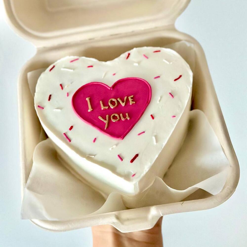 Бенто торт в виде сердца я тебя люблю на 14 февраля