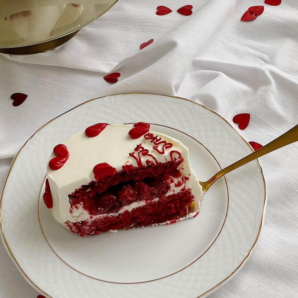 Бенто торт «я тебя люблю» в форме сердца к 14 февраля