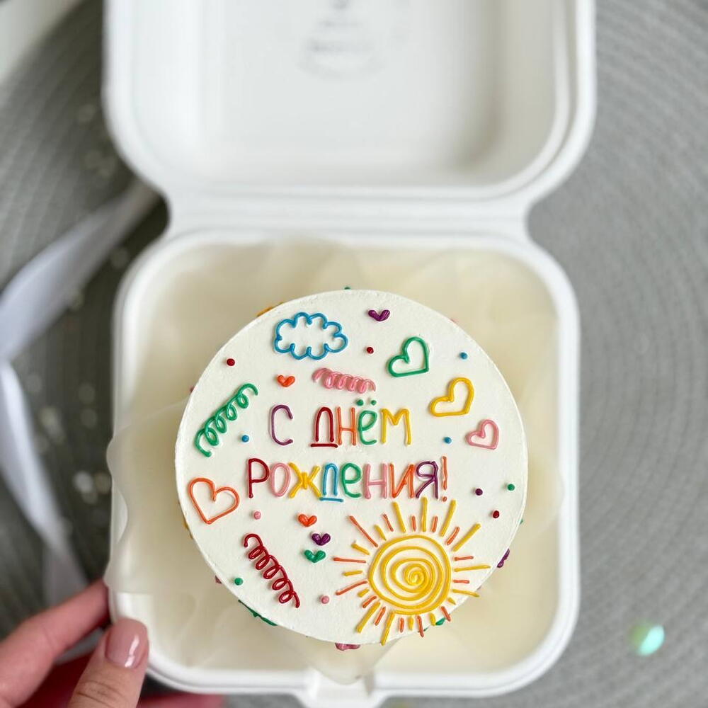 Бенто торт яркий с днём рождения девушке другу подруге брату сестре на день рождения