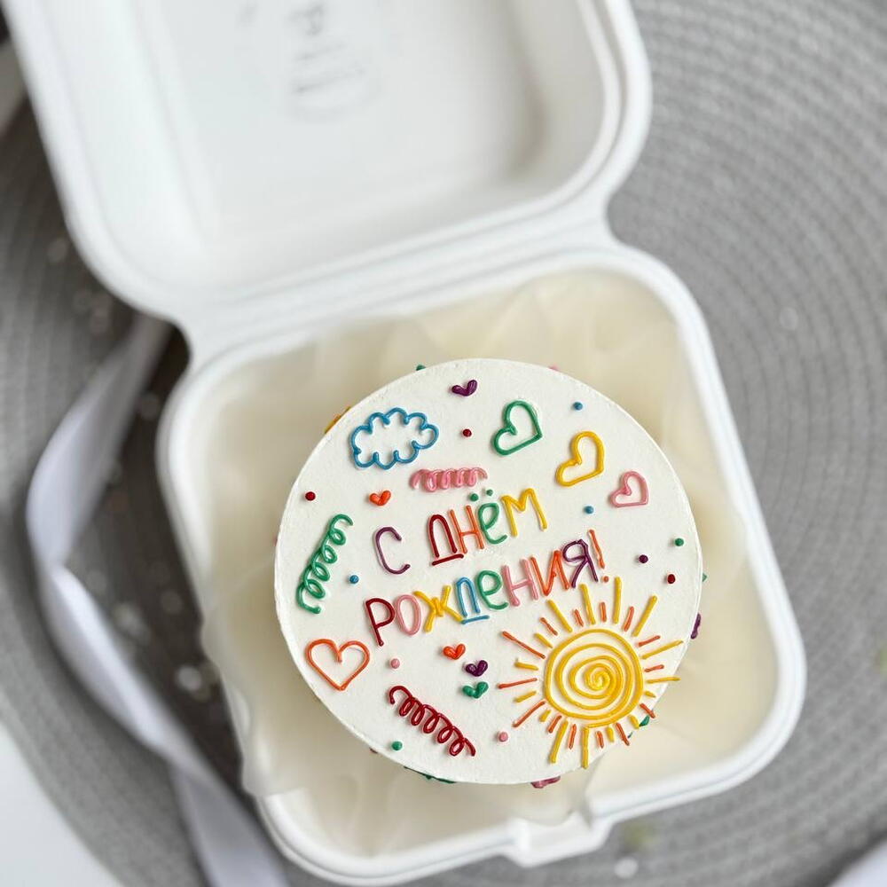 Бенто торт яркий с днём рождения девушке другу подруге брату сестре на день рождения