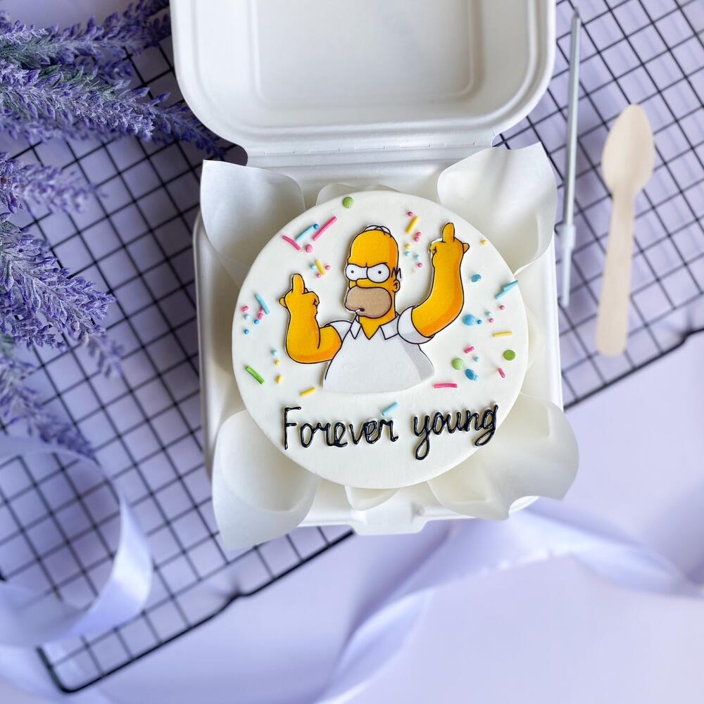 Подарок Бенто торт Симпсон Гомер «forever young» на день рождения