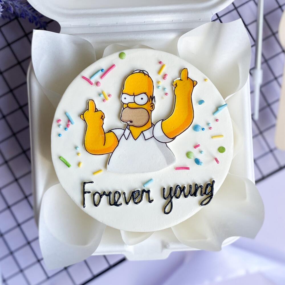 Подарок Бенто торт Симпсон Гомер «forever young» на день рождения
