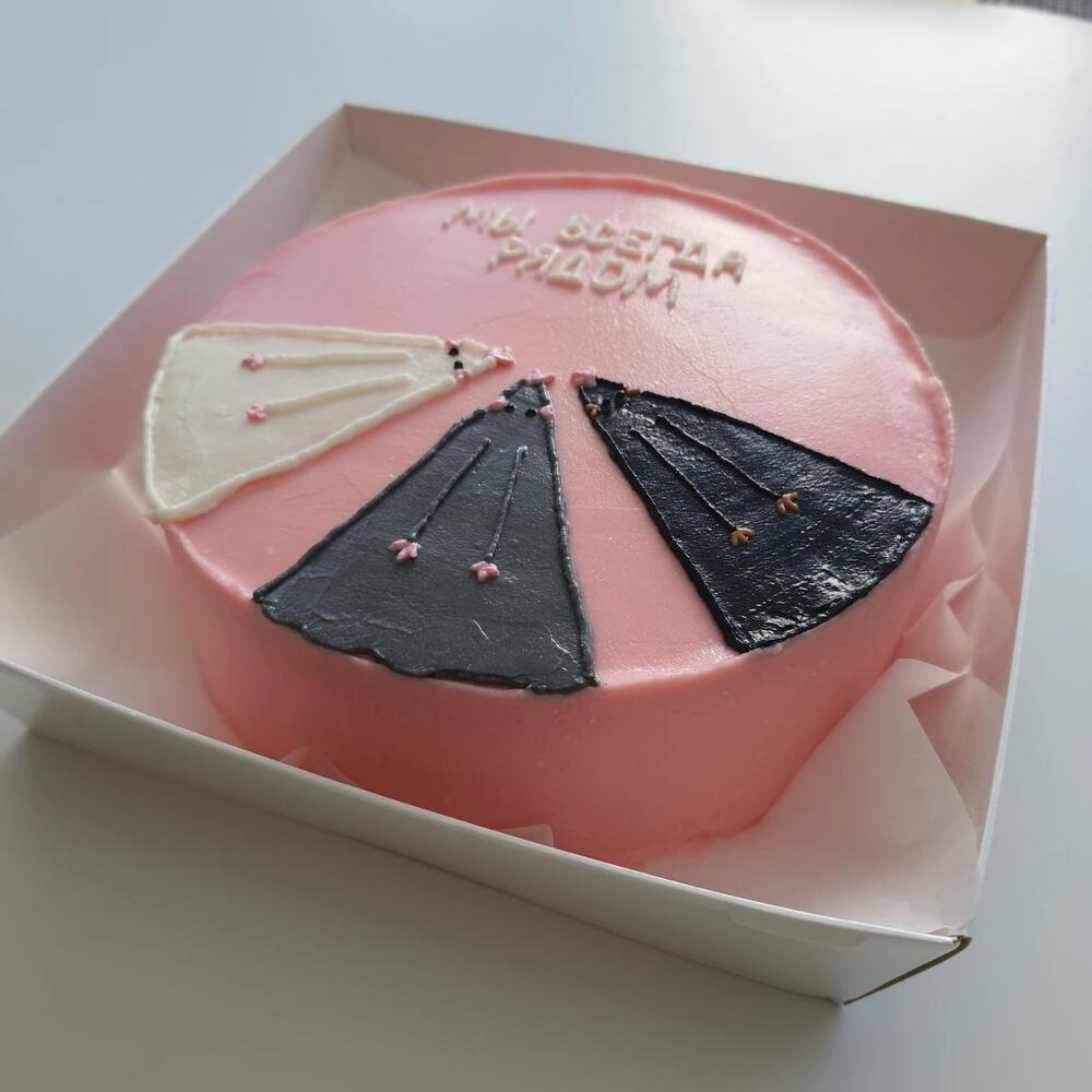 Розовый бенто торт «Крыски»