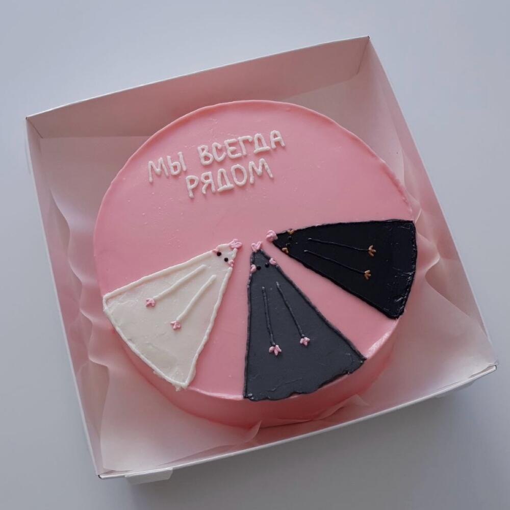 Розовый бенто торт «Крыски»
