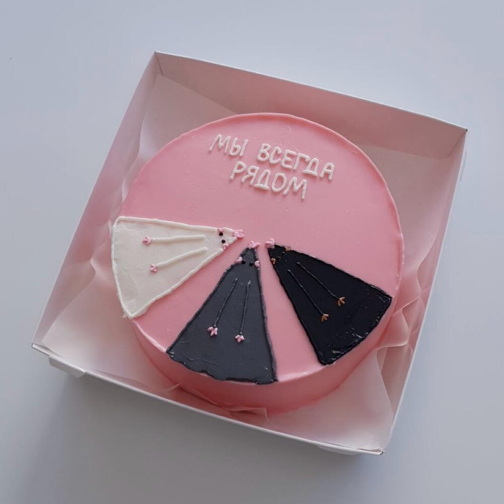 Розовый бенто торт «Крыски»