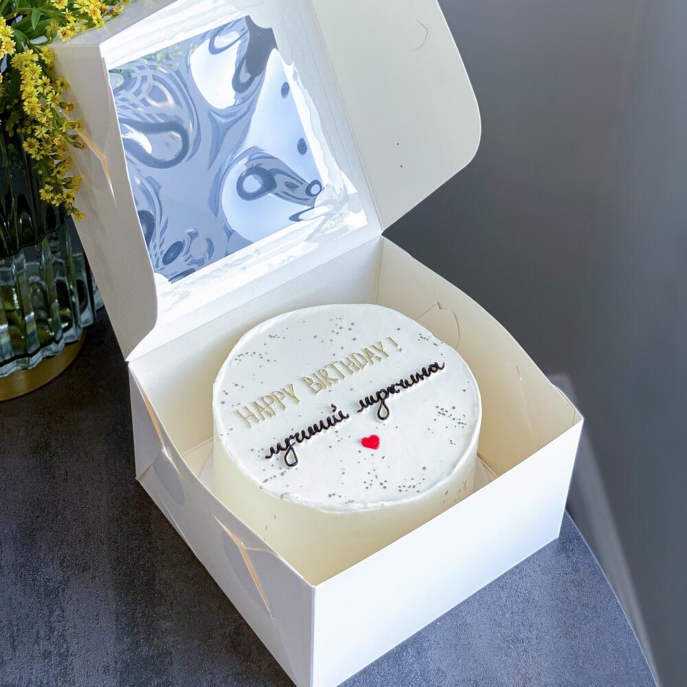 Торт 1КГ «happy birthday лучший мужчина️»