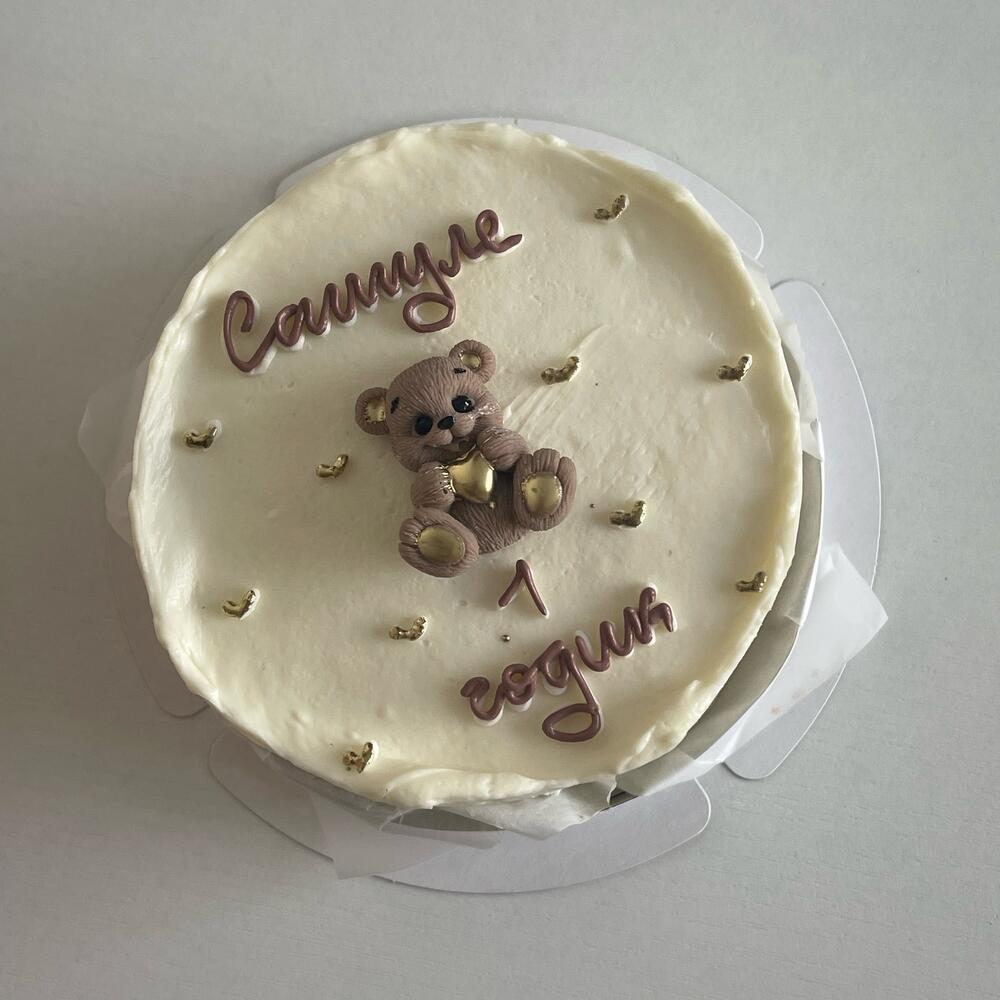 Торт 1кг на годик | с мишкой